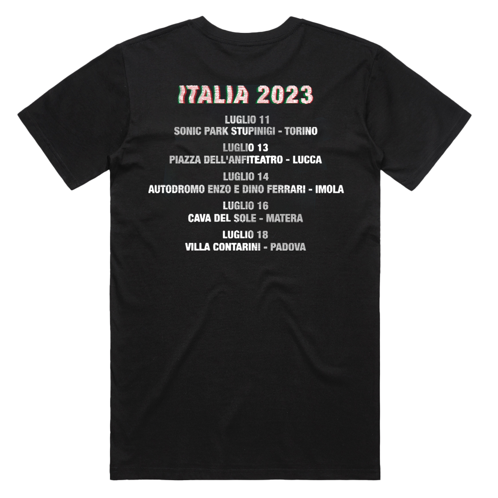 'GLITCH TOUR' BLACK T-SHIRT - THE ITALIAN EDITION