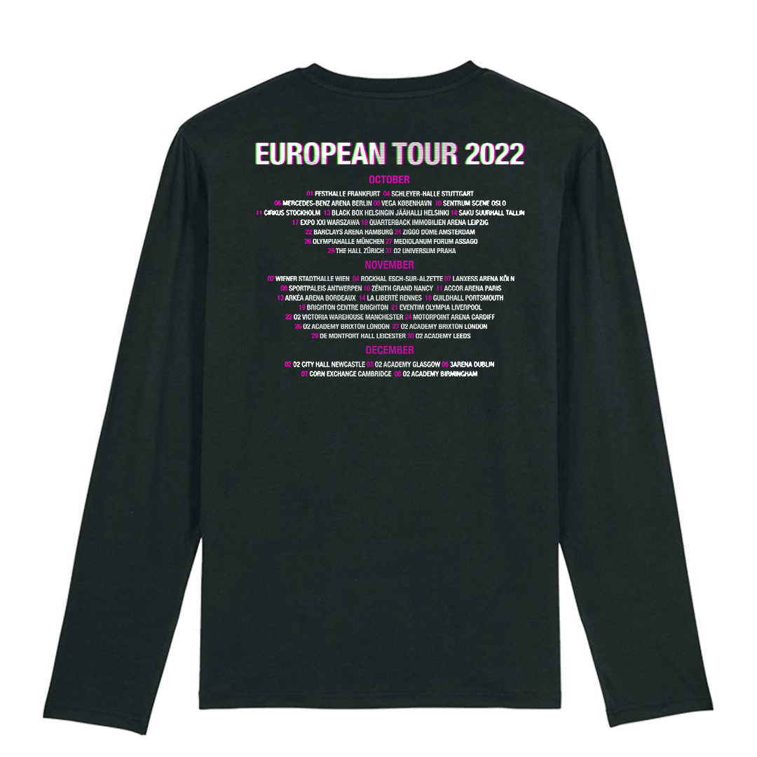 'GLITCH TOUR' BLACK LONG SLEEVE - THE GREEN & PINK EDITION