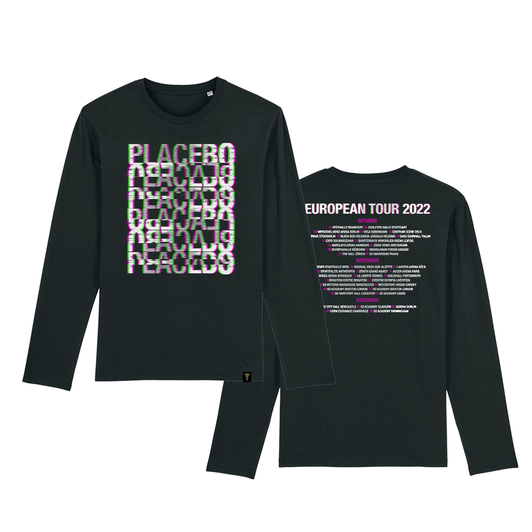 'GLITCH TOUR' BLACK LONG SLEEVE - THE GREEN & PINK EDITION