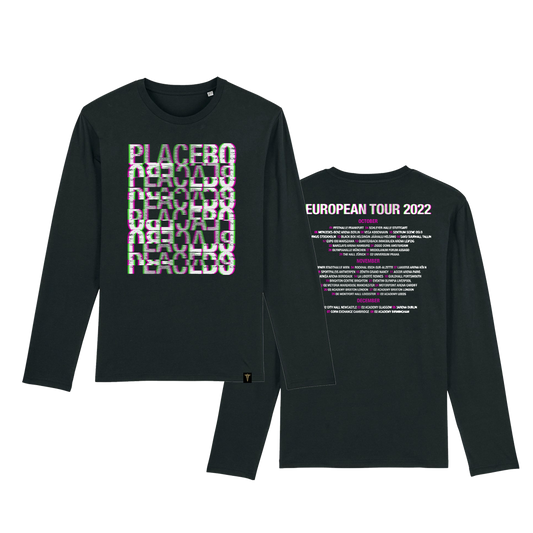 'GLITCH TOUR' BLACK LONG SLEEVE - THE GREEN & PINK EDITION