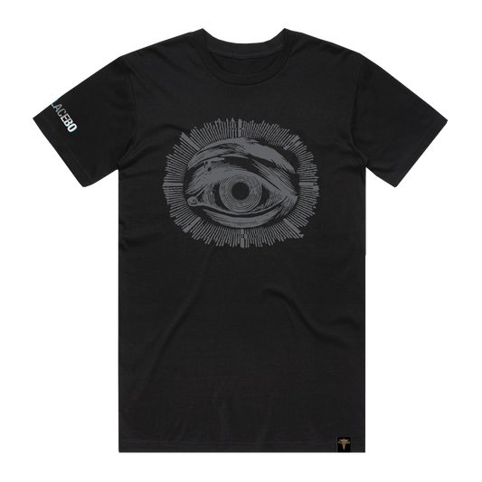 'GREY EYE' BLACK T-SHIRT