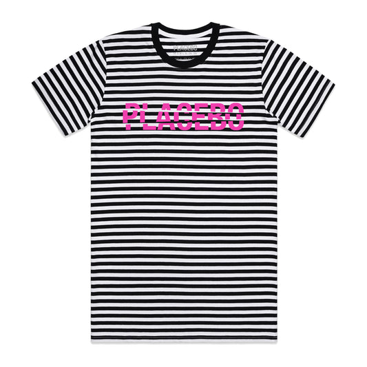 Placebo Pink Logo Striped T-shirt