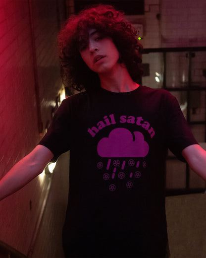 'HAIL SATAN' BLACK T-SHIRT