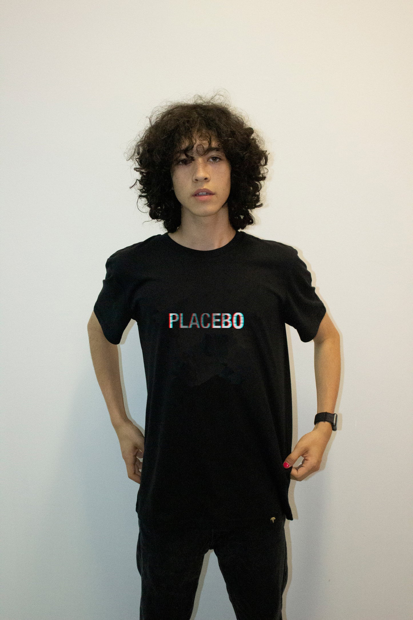 'GLITCH LOGO' BLACK T-SHIRT